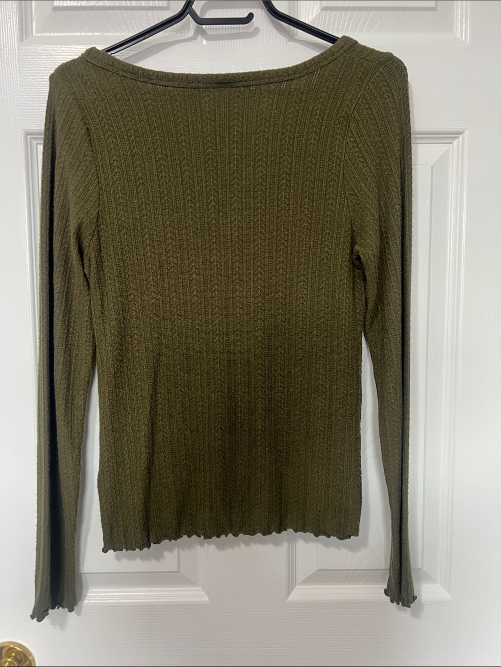 Old Navy Olive Green Ribbed Button-Front - Picture 3 of 3